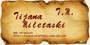 Tijana Miletaški vizit kartica